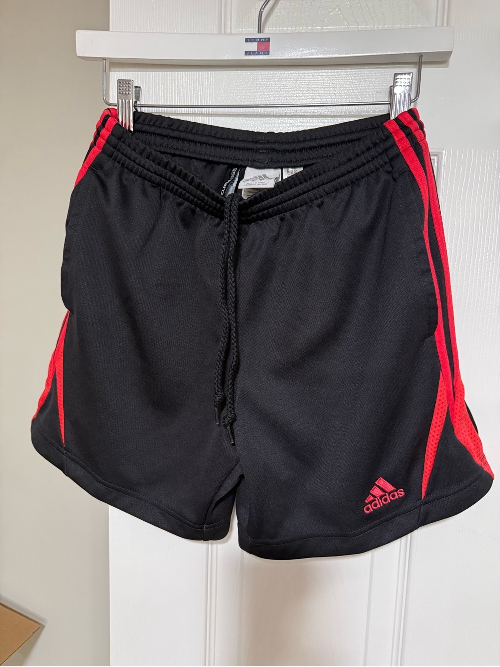 adidas Women's Black Athletic Shorts with Red Trim